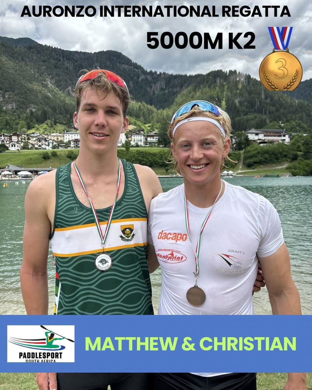 Matthew Coetzer and Christian Farstad with bronze medals