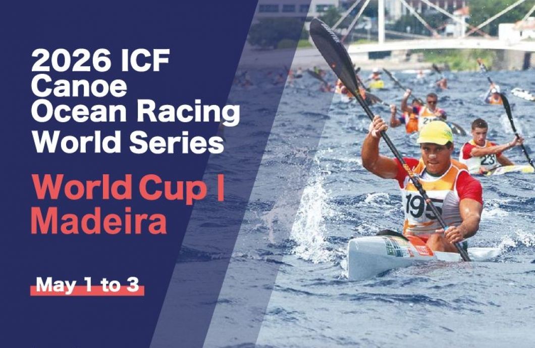 2026 ICF Canoe Ocean Racing World Series World Cup Madeira poster — 1 to 3 May