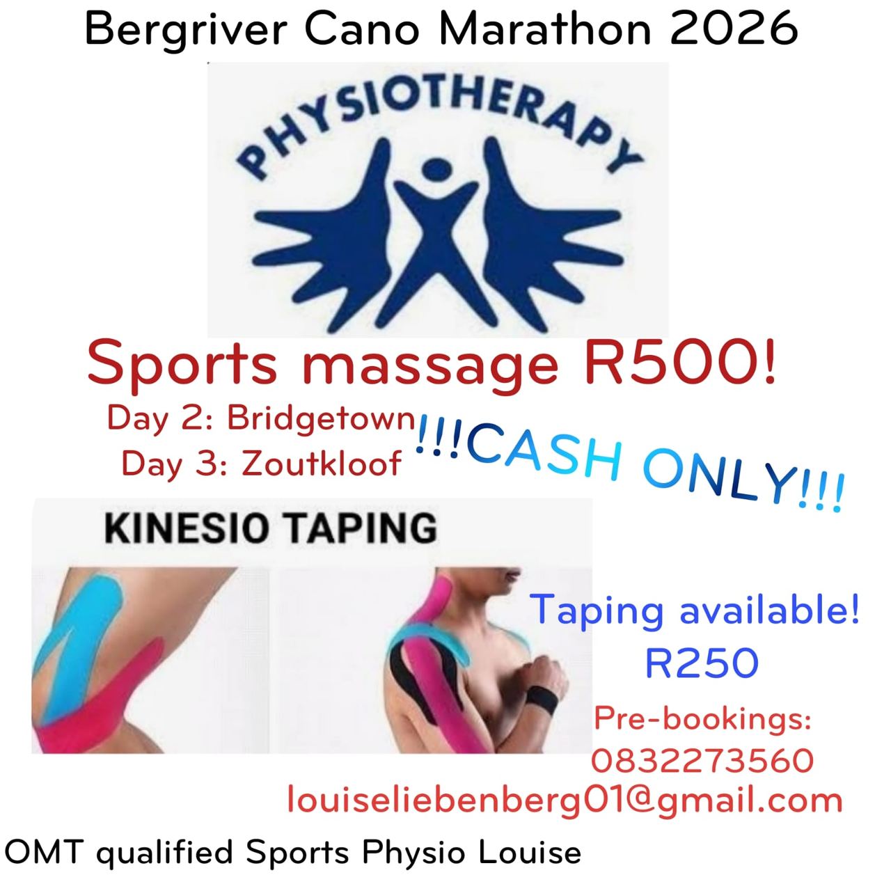 Sports physiotherapy and massage flyer