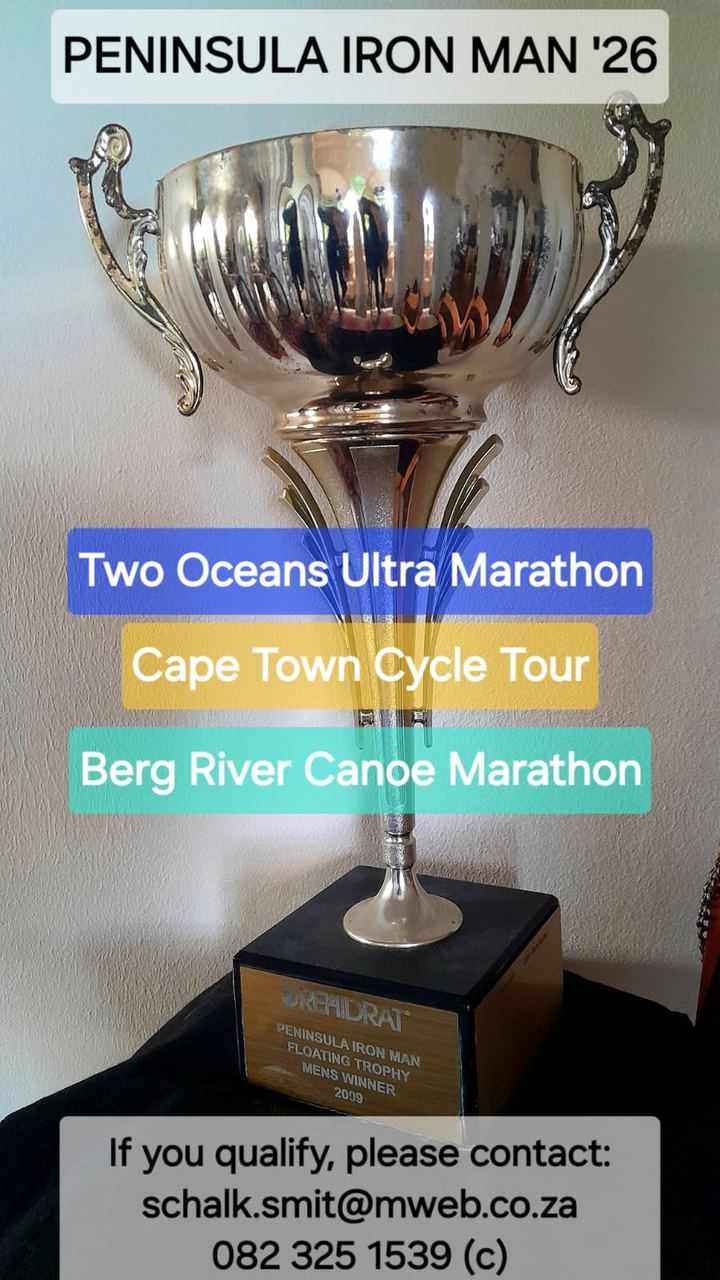 Peninsula Iron Man 2026 floating trophy graphic