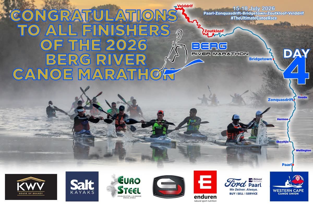 2026 Berg finishers on Day 4 into Velddrif. (Berg River Marathon)