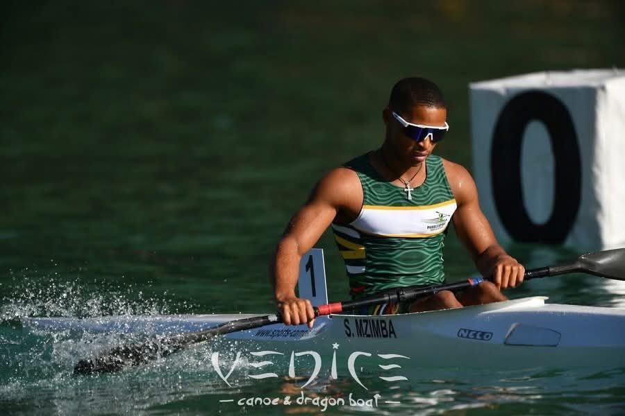 CJ Mzimba in South African colours at the International Sprint Regatta, Italy. (Photo: Vedice)