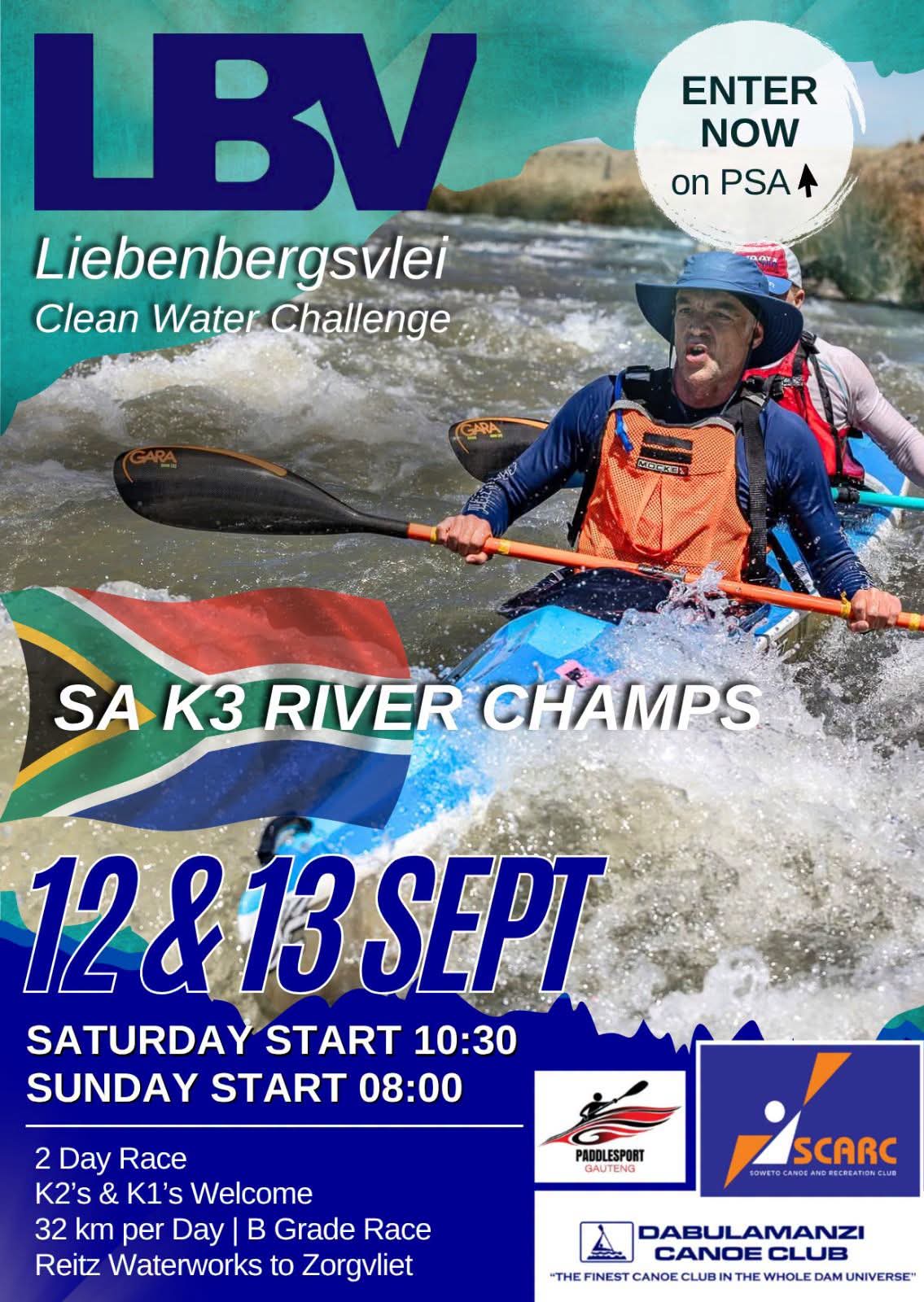 Liebenbergsvlei Clean Water Challenge SA K3 River Champs poster