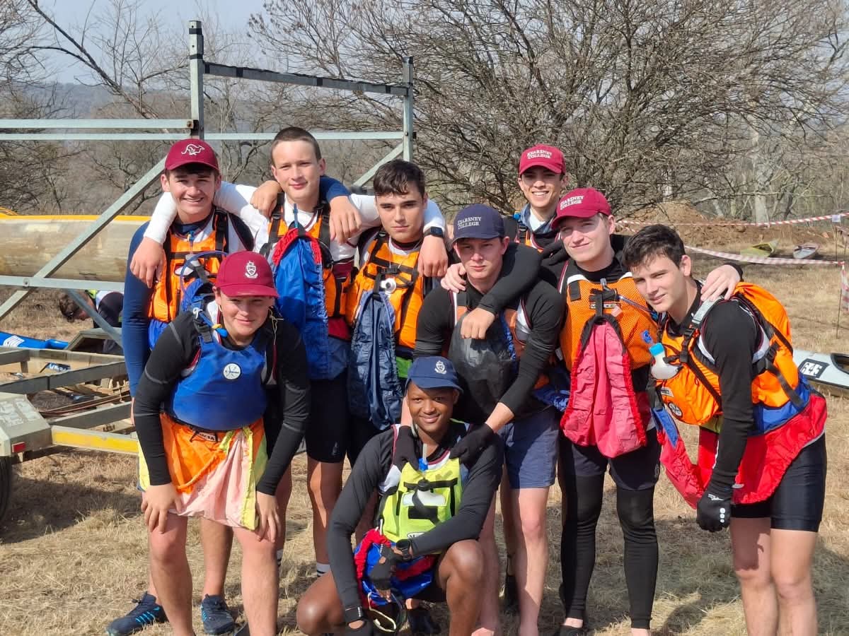 Kearsney College paddlers at the Tugela 20's, Winterton