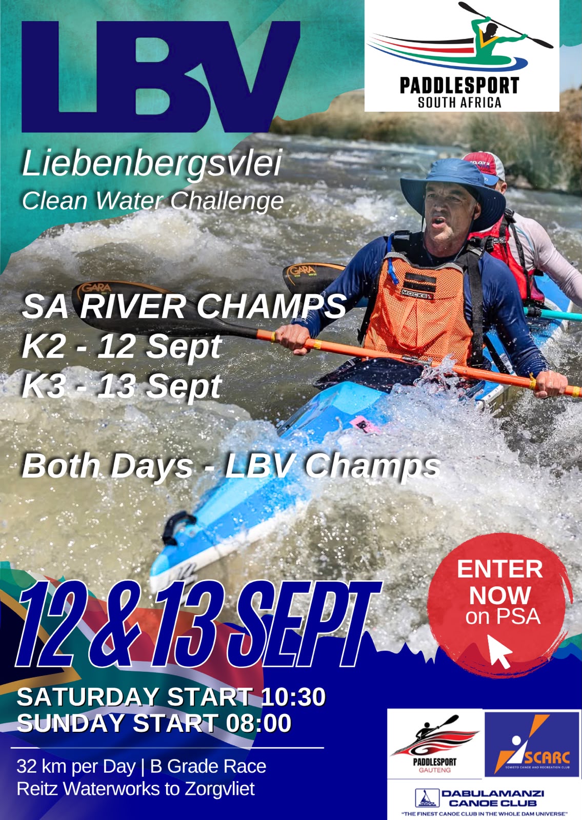 Liebenbergsvlei Clean Water Challenge poster for 12 and 13 September 2026