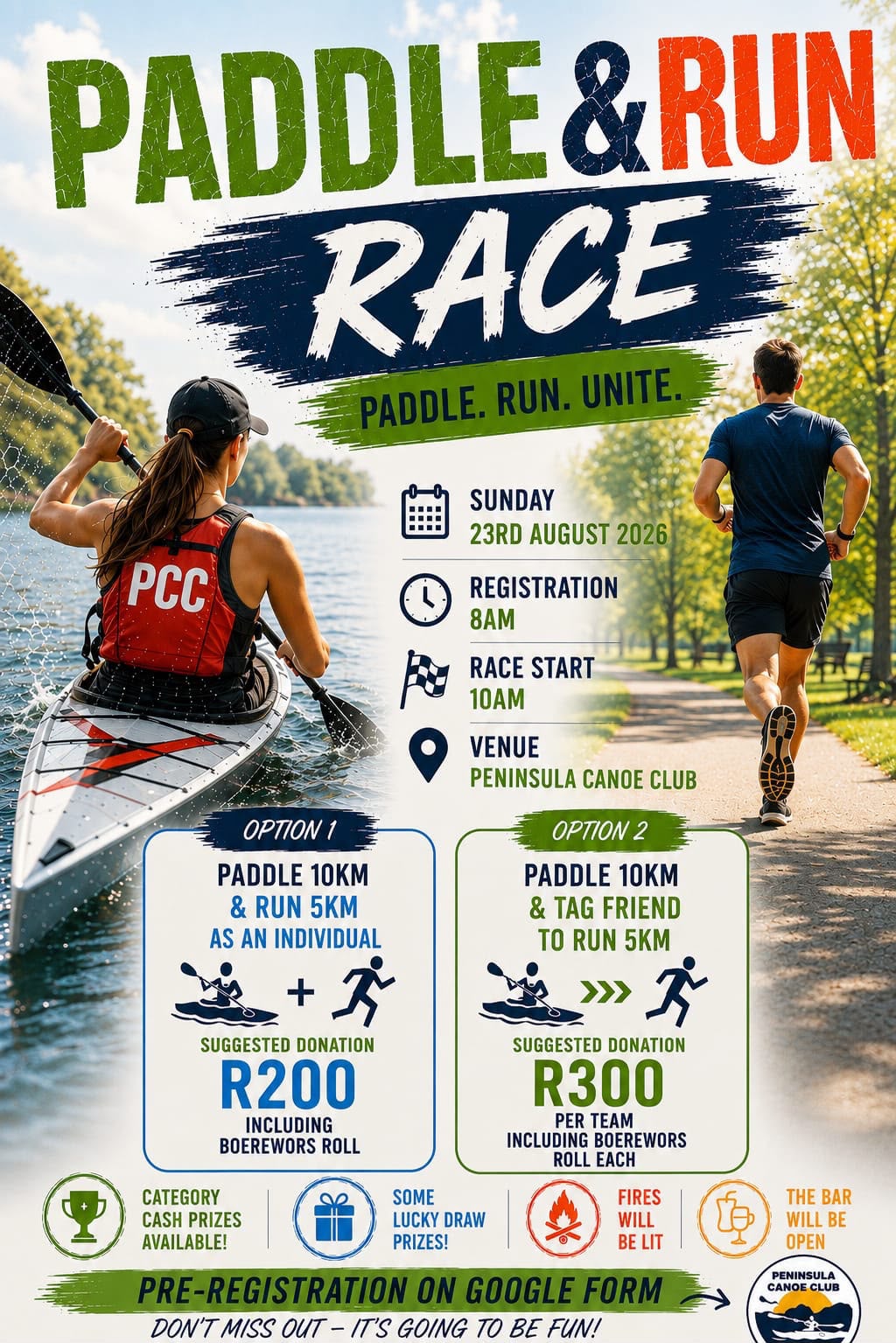 Peninsula Canoe Club Paddle and Run Race poster