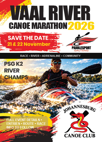 Vaal River Canoe Marathon 2026 save-the-date poster, 21 and 22 November